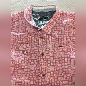 PROJEK RAW 4X RES &WHITE SHIRT SLEEVE BUTTON DOWN COLLARED SHIRT